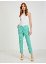 Světle zelené dámské kostkované kalhoty ORSAY - Dámské