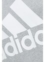 Bavlněná mikina adidas pánská, šedá barva, s potiskem