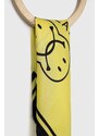 Hedvábný kapesníček Moschino x Smiley žlutá barva