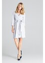 FIGL Basic šaty s přeloženým výstřihem M680 Gray Šedá