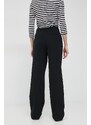 Kalhoty Calvin Klein dámské, černá barva, široké, high waist