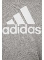 Dětská mikina adidas U BL šedá barva, s kapucí, s potiskem