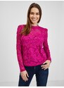 Tmavě růžové dámské krajkované tričko ORSAY - Dámské