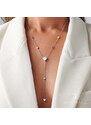 Royal Exklusive Royal Fashion stříbrný náhrdelník GU-DR24617N-SILVER-MOONSTONE-ROSEQUARTZ-AMETHYST