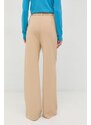 Kalhoty Guess dámské, béžová barva, široké, high waist