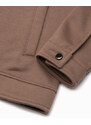 Ombre Clothing Pánská mikina na zip se stojáčkem - hnědá V6 OM-SSZP-22FW-005