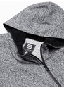Ombre Clothing Pánská mikina s kapucí - žíhaná šedá B1484