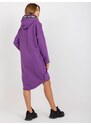 Fashionhunters Dámská dlouhá mikina s kapucí - fialová