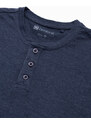 Ombre Clothing Pánské tričko bez potisku - námořnická modrá S1390