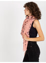 Fashionhunters Dámský šátek s potiskem - pudrově růžový