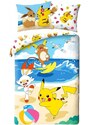 Halantex Bavlněné ložní povlečení Pokémoni na pláži - 100% bavlna - 70 x 90 cm + 140 x 200 cm