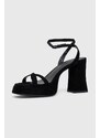 Semišové sandály HUGO Vicky černá barva, 50487944