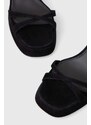 Semišové sandály HUGO Vicky černá barva, 50487944
