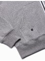 Ombre Clothing Pánská mikina na zip s kapucí - žíhaná šedá B977