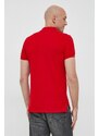Bavlněné polo tričko United Colors of Benetton červená barva, s aplikací