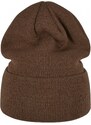 Čepice Urban Classics Leatherpatch Long Beanie - toffee