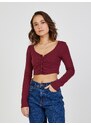 Vínový crop top TALLY WEiJL - Dámské