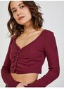 Vínový crop top TALLY WEiJL - Dámské