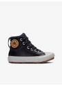 Černé klučičí kotníkové kožené tenisky Converse Chuck Taylor All Star - unisex