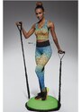 Bas Bleu Sports leggings WAVE 90 with wasp waist effect and colorful print