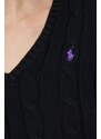 Bavlněný svetr Polo Ralph Lauren černá barva, lehký