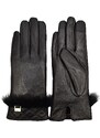 Rukavice Semiline Semiline_Women_Leather_Antibacterial_Gloves_P8208_Black