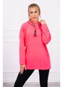 Kesi Tunika se zipem na kapuci Oversize růžová neonová