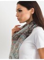 Fashionhunters Šedý šátek s etnickým vzorem