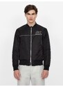 ARMANI EXCHANGE Černý pánský koženkový bomber s povrchovou úpravou Armani Exchan - Pánské