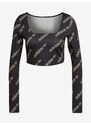 Černé dámské vzorované zkrácené tričko adidas Originals - Dámské