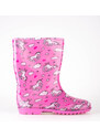 High girls' wellies with Shelvt pattern pink