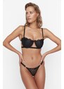 Trendyol Black Lace Kostice kryté spodní prádlo Set