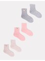 Yoclub Kids's Girls' Terry Socks With 3D Element 3-Pack SKF-0008G-000B