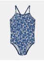 Modré holčičí květované jednodílné plavky name it Felisia - unisex
