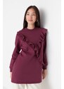 Trendyol Purple Frill Detailed Knitted Tunic