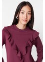 Trendyol Purple Frill Detailed Knitted Tunic