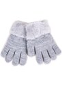 Yoclub Kids's Girls' Five-Finger Double-Layer Gloves RED-0103G-AA50-003