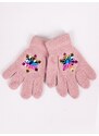 Yoclub Kids's Girls' Five-Finger Gloves With Hologram RED-0068G-AA50-001