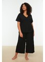 Trendyol Curve Black Knitted Pajamas Set