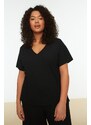 Trendyol Curve Black Knitted Pajamas Set