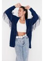 Trendyol Navy Blue Tulle Knitwear Cardigan