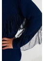 Trendyol Navy Blue Tulle Knitwear Cardigan