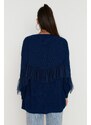 Trendyol Navy Blue Tulle Knitwear Cardigan