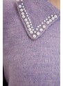 Trendyol Lilac Baby Neck Pearl Soft Knitwear Sweater