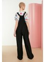 Trendyol Black Gilet Form Linen Look Wide Leg Woven Jumpsuit