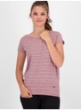 Růžové dámské vzorované tričko Alife and Kickin - Dámské