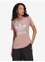 Starorůžové dámské tričko adidas Originals - Dámské