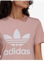 Starorůžové dámské tričko adidas Originals - Dámské