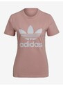 Starorůžové dámské tričko adidas Originals - Dámské