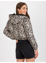 Fashionhunters Černá oboustranná krátká prošívaná bunda s kapsami